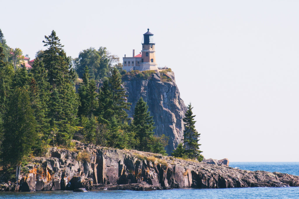 the historic Split Rock lighthouse is a very photogenic stop along Minnesota's North Shore scenic drive